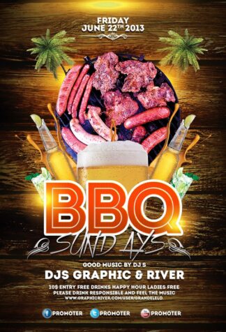 Barbecue Party Time barbecue party time Event flyers