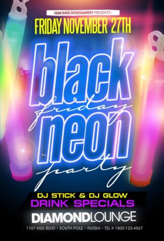Black Friday Neon Party black friday neon party Seasonal flyers