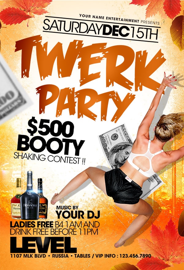 Booty Contest booty contest Music flyers