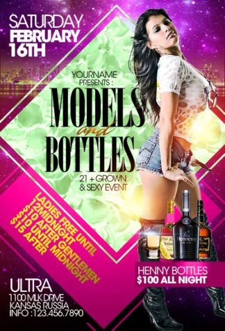 Bottles And Models bottles and models Event flyers