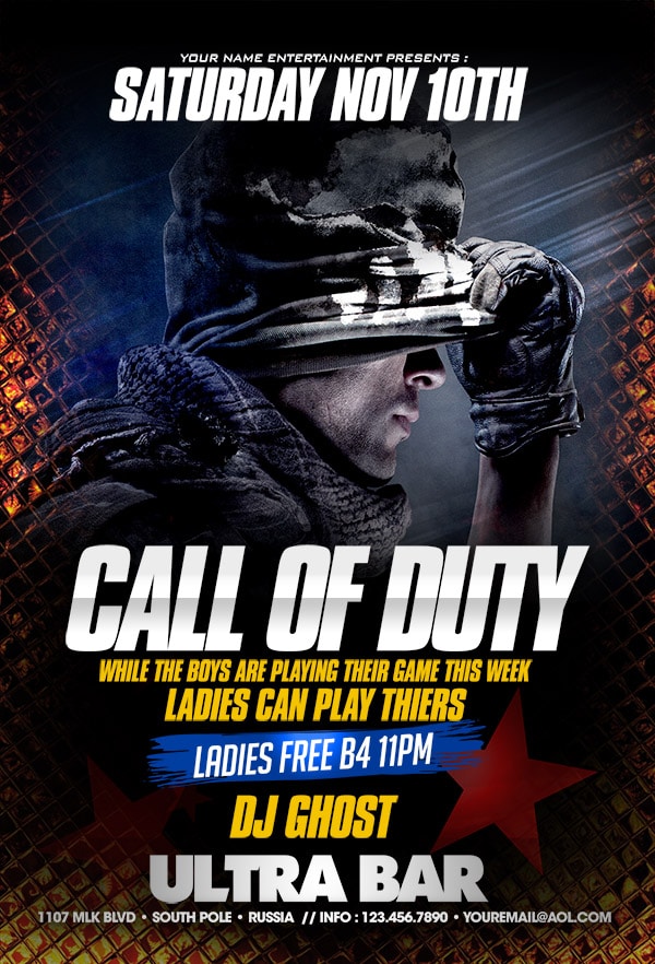 Call Of Duty Ghost call of duty ghost Event flyers