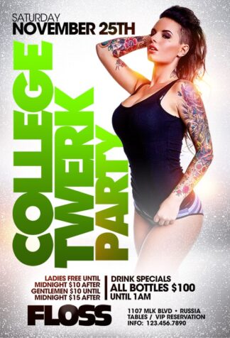 College Twerk Party college twerk party Seasonal flyers