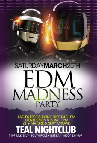 Edm Madness edm madness Music flyers