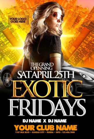 Exotic Fridays exotic fridays Event flyers