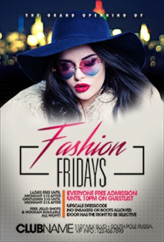 Fasion Fridays Blue Hat fasion fridays blue hat Event flyers