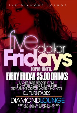 Five Dollar Fridays five dollar fridays Event flyers