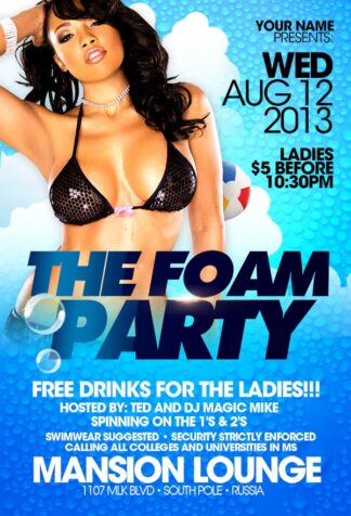 Foam Party foam party Event flyers