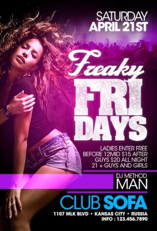 Freaky Fridays freaky fridays Event flyers