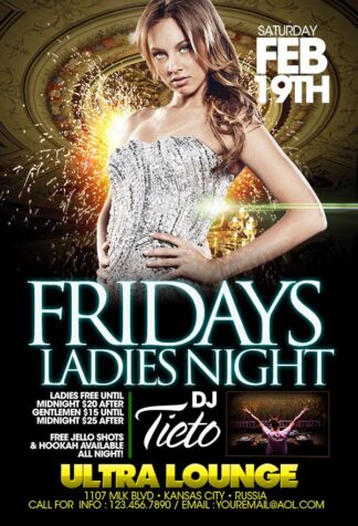 Fridays Ladies Night fridays ladies night Event flyers