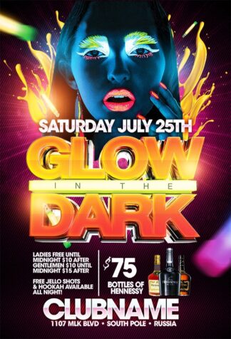 Glow In The Dark glow in the dark Event flyers