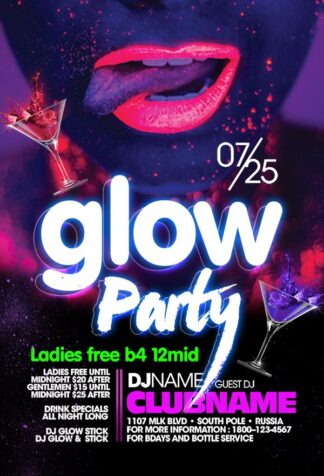 Glow Party glow party Event flyers