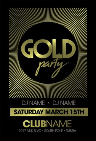 Gold Party gold party Music flyers