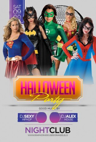 Halloween Superheroes Party halloween superheroes party Seasonal flyers