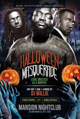 Hip Hop Halloween hip hop halloween Seasonal flyers