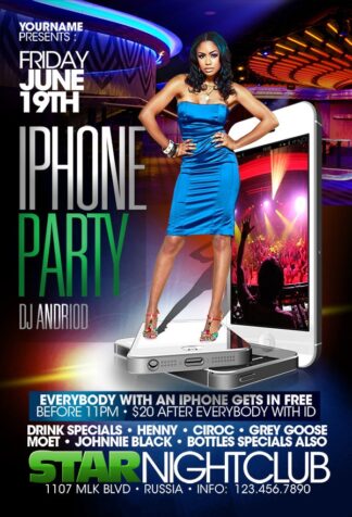Iphone Party Club iphone party club Event flyers