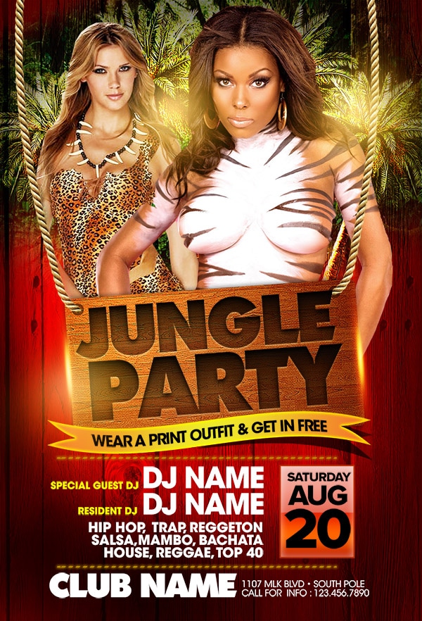 Jungle Party jungle party Event flyers