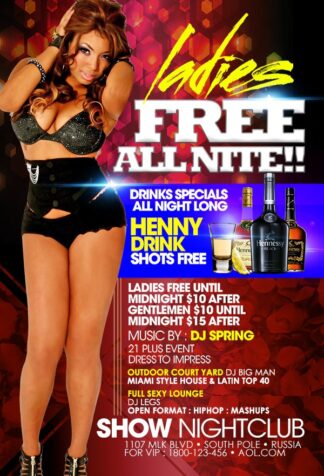 Ladies Free Night ladies free night Event flyers