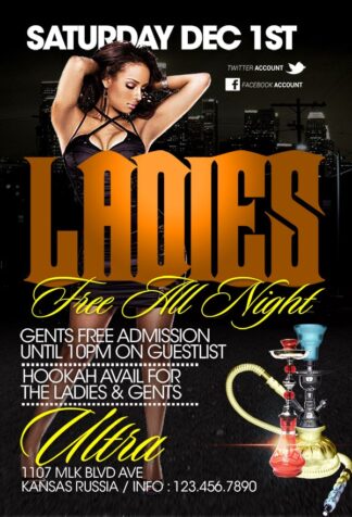 Ladies Free Ultra ladies free ultra Event flyers