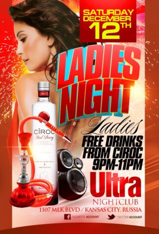 Ladies Night Free Ciroc ladies night free ciroc Event flyers