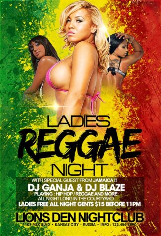 Ladies Reggae Night ladies reggae night Music flyers