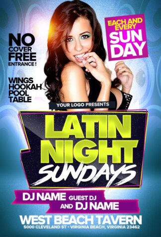 Latin Sunday Night latin sunday night Community flyers