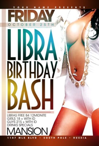 Libra Birthday Bash libra birthday bash Event flyers
