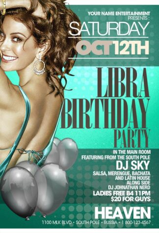 Libra Birthday Party libra birthday party Event flyers