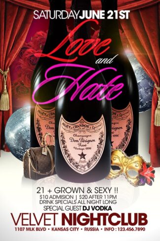 Love And Hate love and hate Event flyers