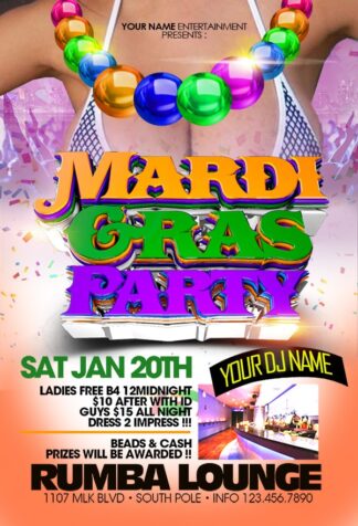 Mardi Gras Party mardi gras party Seasonal flyers