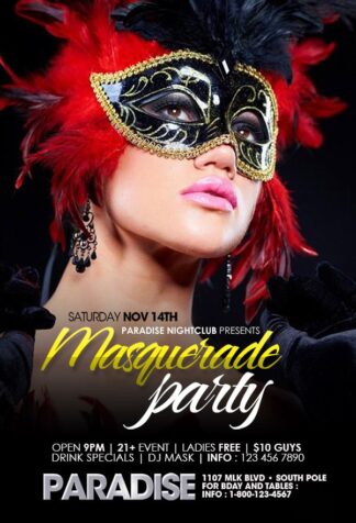 Masquerade Night masquerade night Event flyers