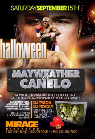 Mayweather Canelo mayweather canelo Event flyers