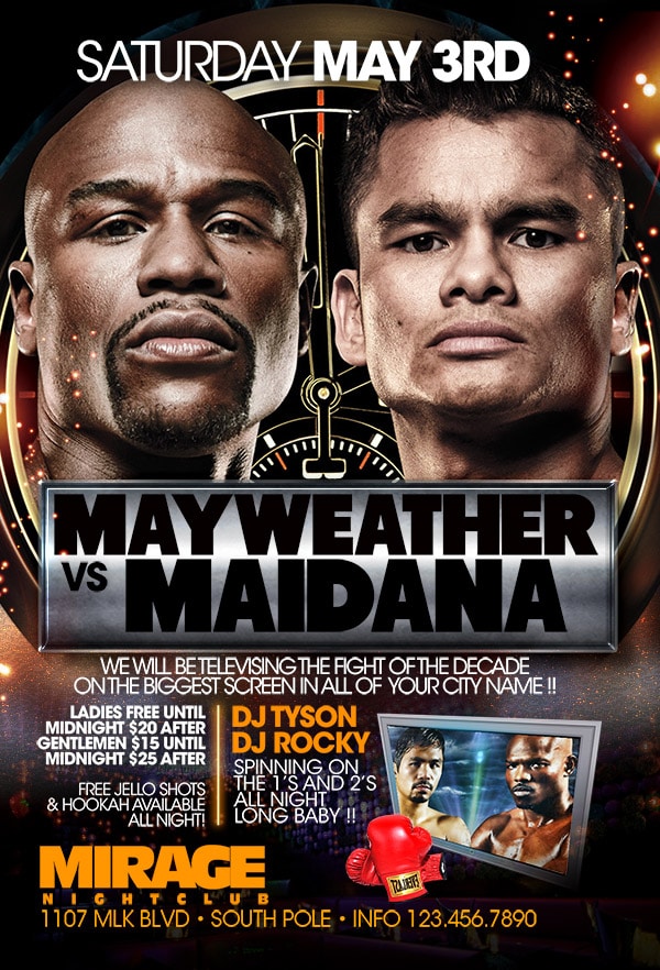 Mayweather Maidana mayweather maidana Event flyers