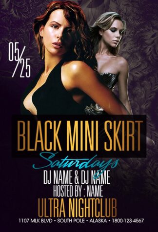 Mini Skirt Saturdays mini skirt saturdays Event flyers