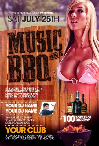 Music And Barbecue music and barbecue Event flyers