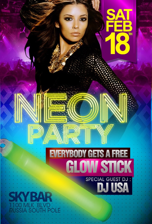 Neon Glow Stick neon glow stick Event flyers