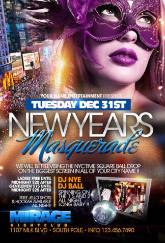 New Eyears Eve Masquerade new eyears eve masquerade Seasonal flyers