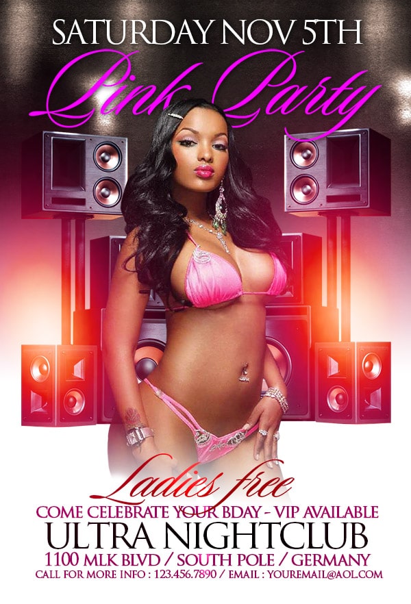 Pink Party pink party Event flyers