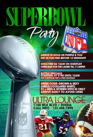 Purple Super Bowl purple super bowl Event flyers