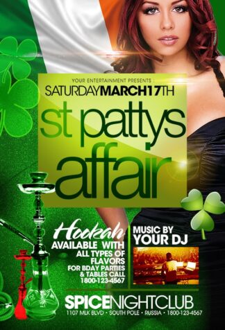 Saint Patys Hookah Party saint patys hookah party Seasonal flyers