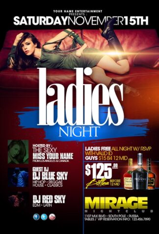 Saturday Ladies Night saturday ladies night Event flyers