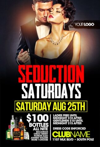 Seduction Saturdays seduction saturdays Event flyers