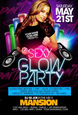 Sexy Glow Party sexy glow party Event flyers