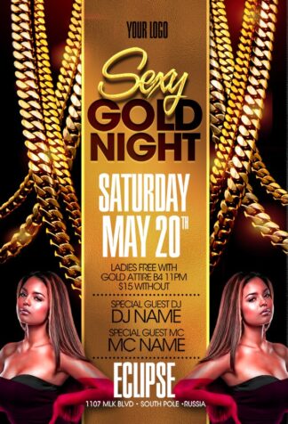 Sexy Gold Night sexy gold night Event flyers
