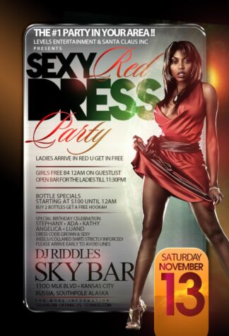 Sexy Red Dress Party sexy red dress party Event flyers