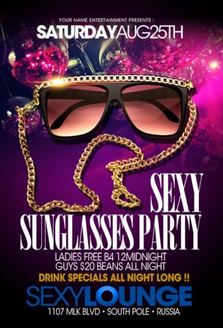 Sexy Sunglasses Party sexy sunglasses party Event flyers