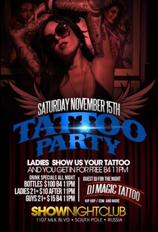 Sexy Tattoo Party sexy tattoo party Event flyers