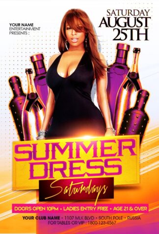 Summer Dress Saturdays summer dress saturdays Event flyers