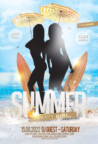 Summer Party Girl summer party girl Seasonal flyers