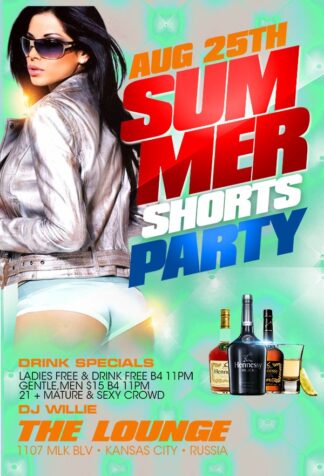 Summer Shorts Party summer shorts party Seasonal flyers
