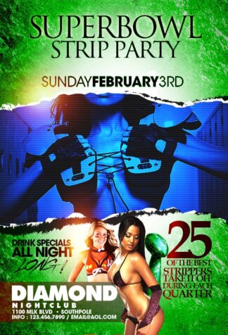 Super Bowl Strip Party super bowl strip party Event flyers